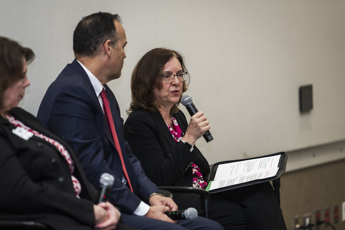 Panelists talk through the issues at the 通过大学合作扩大教育机会 segment of the Collin 领导 Policy Summit.