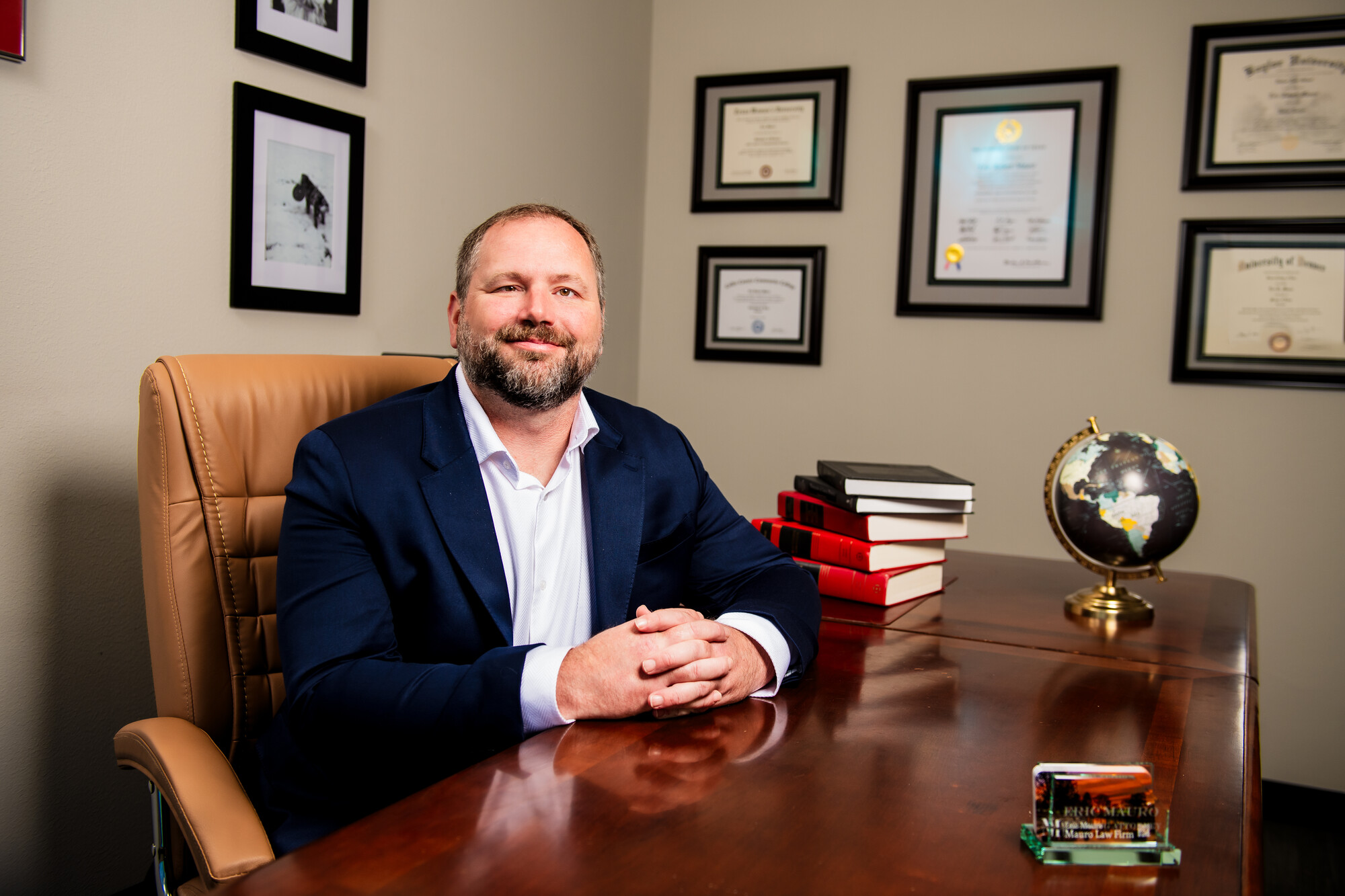 Collin College graduate Eric Mauro opened his own practice, Mauro Law Firm, in 2021.