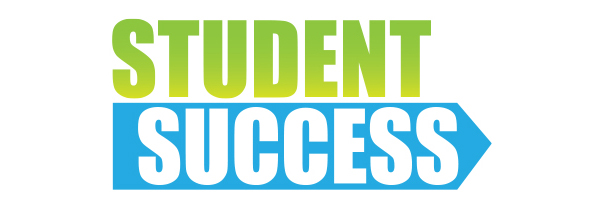 Visual graphic of the words "Student Success" in green and blue.